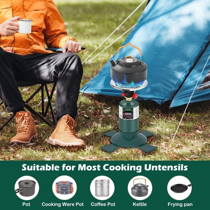 KOMAN Camping Stove Propane, Single Burner Propane Stove,Portable Stove,Propane Burner Camping with Button Starter,10000BTU Backpacking Stove for Outdoor Cooking, Hiking(Fuel not included) - Image 5